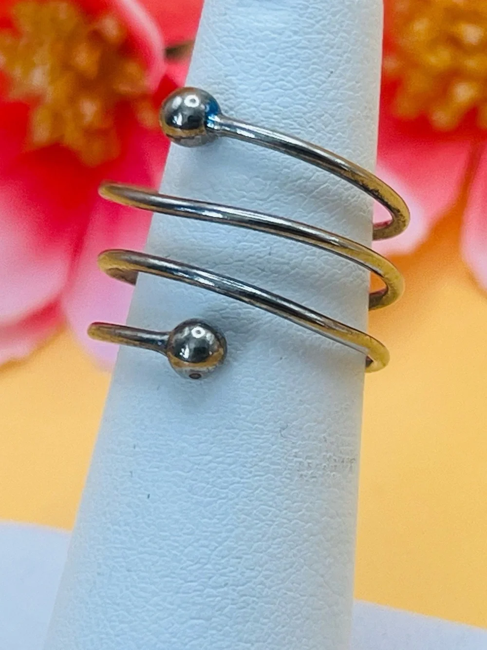 Spiral Open-Stack Ring in Silver size 6